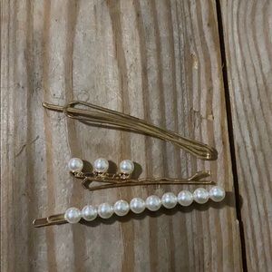 Gold and pear hair pins Bobbie pins